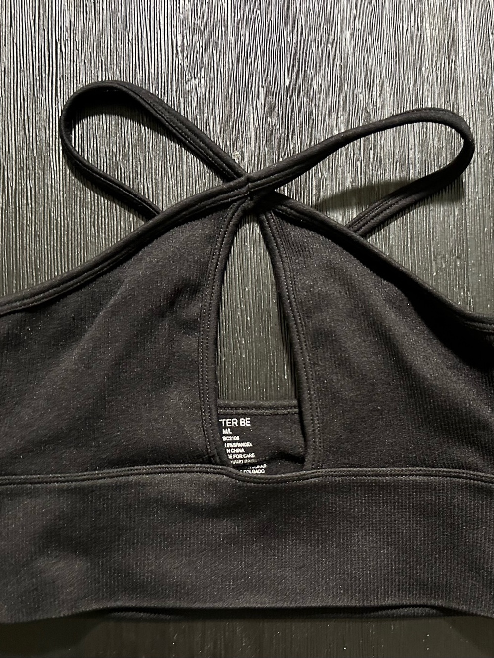 Better Be Black Strappy Sports Bralette